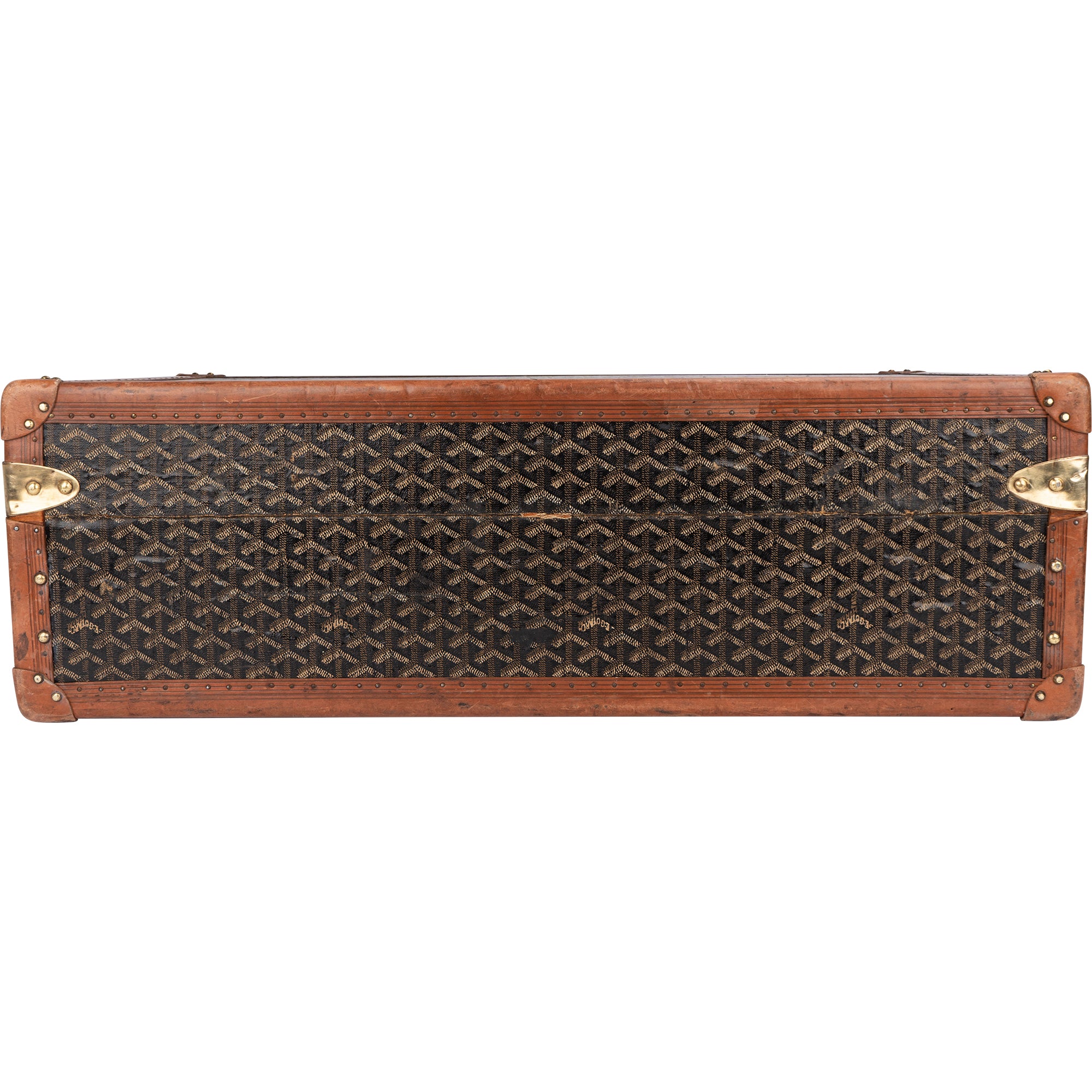 Goyard Goyardine Monogram 1900s Suitcase Trunk Koffer Malle - vintageandkickz
