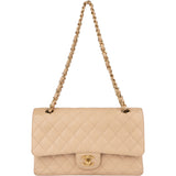 Chanel Quilted Caviar Leather Medium Double Flap Crossbody Bag