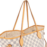 Louis Vuitton Damier Azur Monogram Neverfull MM Shopper Handbag