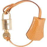 Hermès Brown Leather Clochette Padlock 110 Set