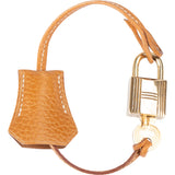 Hermès Brown Leather Clochette Padlock 110 Set