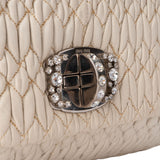 Miu Miu Quilted Leather Crystal Shoulder Flap Bag