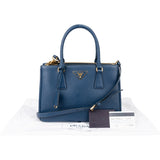 Prada Bleu Saffiano Leather Galleria Handbag