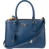 Prada Bleu Saffiano Leather Galleria Handbag