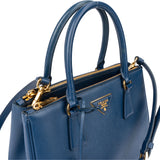 Prada Bleu Saffiano Leather Galleria Handbag