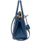 Prada Bleu Saffiano Leather Galleria Handbag