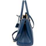 Prada Bleu Saffiano Leather Galleria Handbag