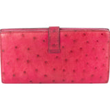 Hermès Pink Ostrich Bearn Soufflet Bifold Wallet