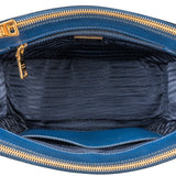 Prada Bleu Saffiano Leather Galleria Handbag