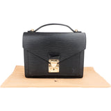 Louis Vuitton Noir Epi Leather Monceau Handbag