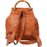 Gucci Brown Leather Bamboo Backpack