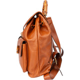 Gucci Brown Leather Bamboo Backpack