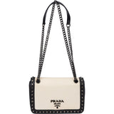 Prada Bicolor Leather Glace Crossbody Bag