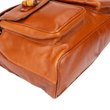Gucci Brown Leather Bamboo Backpack