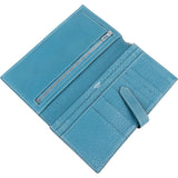 Hermès Bleu Leather Bearn Soufflet Bifold Wallet