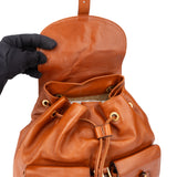 Gucci Brown Leather Bamboo Backpack
