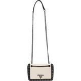 Prada Bicolor Leather Glace Crossbody Bag