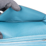 Hermès Bleu Leather Bearn Soufflet Bifold Wallet