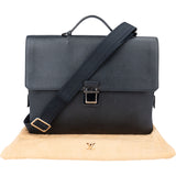 Louis Vuitton Bleu Taiga Leather Vassili PM Business Handbag