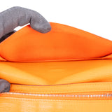 Hermès Orange Leather Bearn Soufflet Bifold Wallet