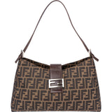 Fendi FF Monogram Baguette Buckle Shoulder Bag