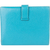 Hermès Blue Leather Bearn Soufflet Compact Bifold Wallet