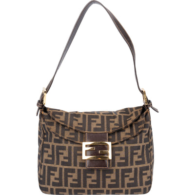 Fendi FF Monogram Baguette Buckle Shoulder Bag