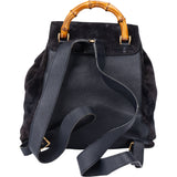 Gucci Black Suede Bamboo Backpack
