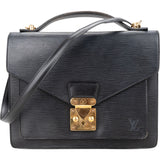 Louis Vuitton Noir Epi Leather Monceau Handbag