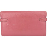 Hermès Pink Leather Palladium Leather Kelly Wallet