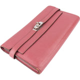 Hermès Pink Leather Palladium Leather Kelly Wallet