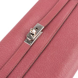 Hermès Pink Leather Palladium Leather Kelly Wallet