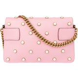 Gucci Pink Leather Queen Margaret Bee Crossbody Bag