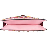 Gucci Pink Leather Queen Margaret Bee Crossbody Bag
