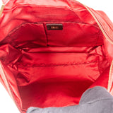 Fendi Red Nubuk Leather Baguette Buckle Shoulder Bag