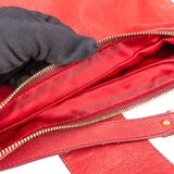 Fendi Red Nubuk Leather Baguette Buckle Shoulder Bag