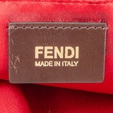 Fendi Red Nubuk Leather Baguette Buckle Shoulder Bag