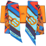 Hermès Bleu Silk Twilly Set