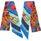 Hermès Bleu Silk Twilly Set