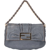 Fendi Grey Leather Big Baguette Buckle Shoulder Bag