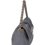 Fendi Grey Leather Big Baguette Buckle Shoulder Bag