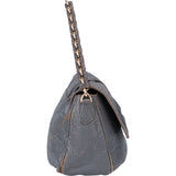Fendi Grey Leather Big Baguette Buckle Shoulder Bag