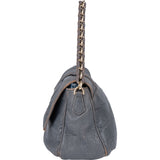 Fendi Grey Leather Big Baguette Buckle Shoulder Bag