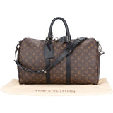 Louis Vuitton Canvas Monogram Macassar Keepall Bandouliere 45