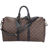 Louis Vuitton Canvas Monogram Macassar Keepall Bandouliere 45