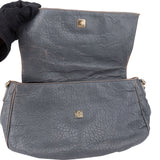 Fendi Grey Leather Big Baguette Buckle Shoulder Bag