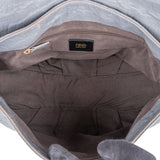 Fendi Grey Leather Big Baguette Buckle Shoulder Bag