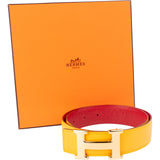 Hermès Reversible Bicolor Courchevel Leather H Belt (85)
