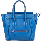 Celine Blue Leather Luggage Handbag