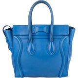 Celine Blue Leather Luggage Handbag